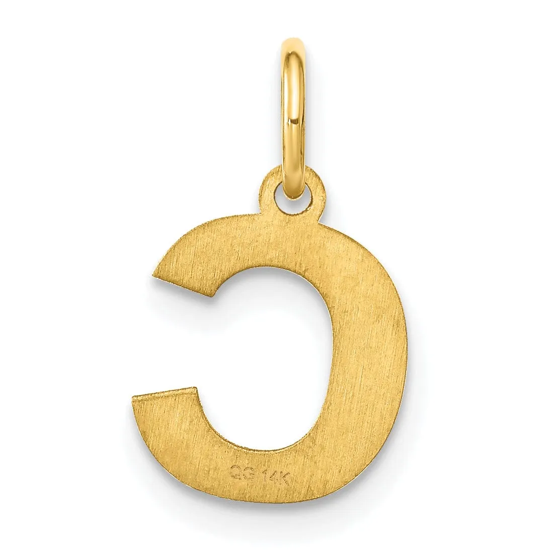 14k Yellow Gold  Small Size Letter C Initial Block Pendant