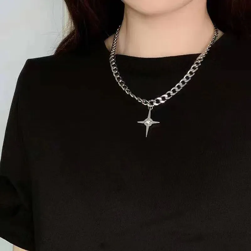 2022 Fashion Unisex Multilayer Hip Hop Long Chain Necklace For Women Men Jewelry Gifts Key Cross Pendant Necklace Accessories