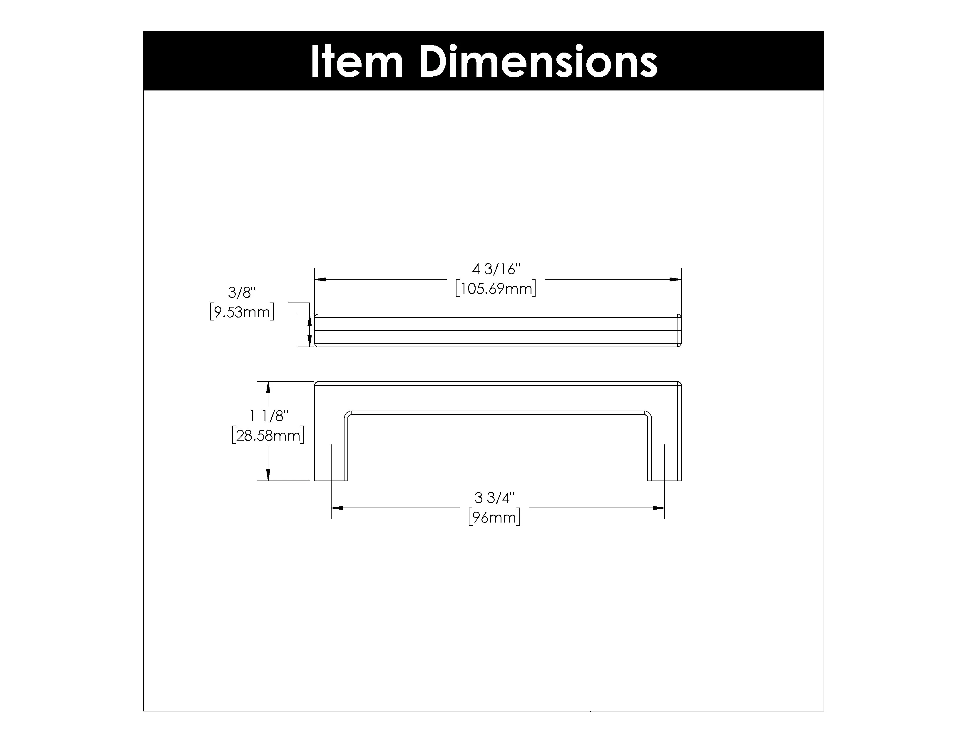 3-3/4 inch (96mm) Skylight Cabinet Pull