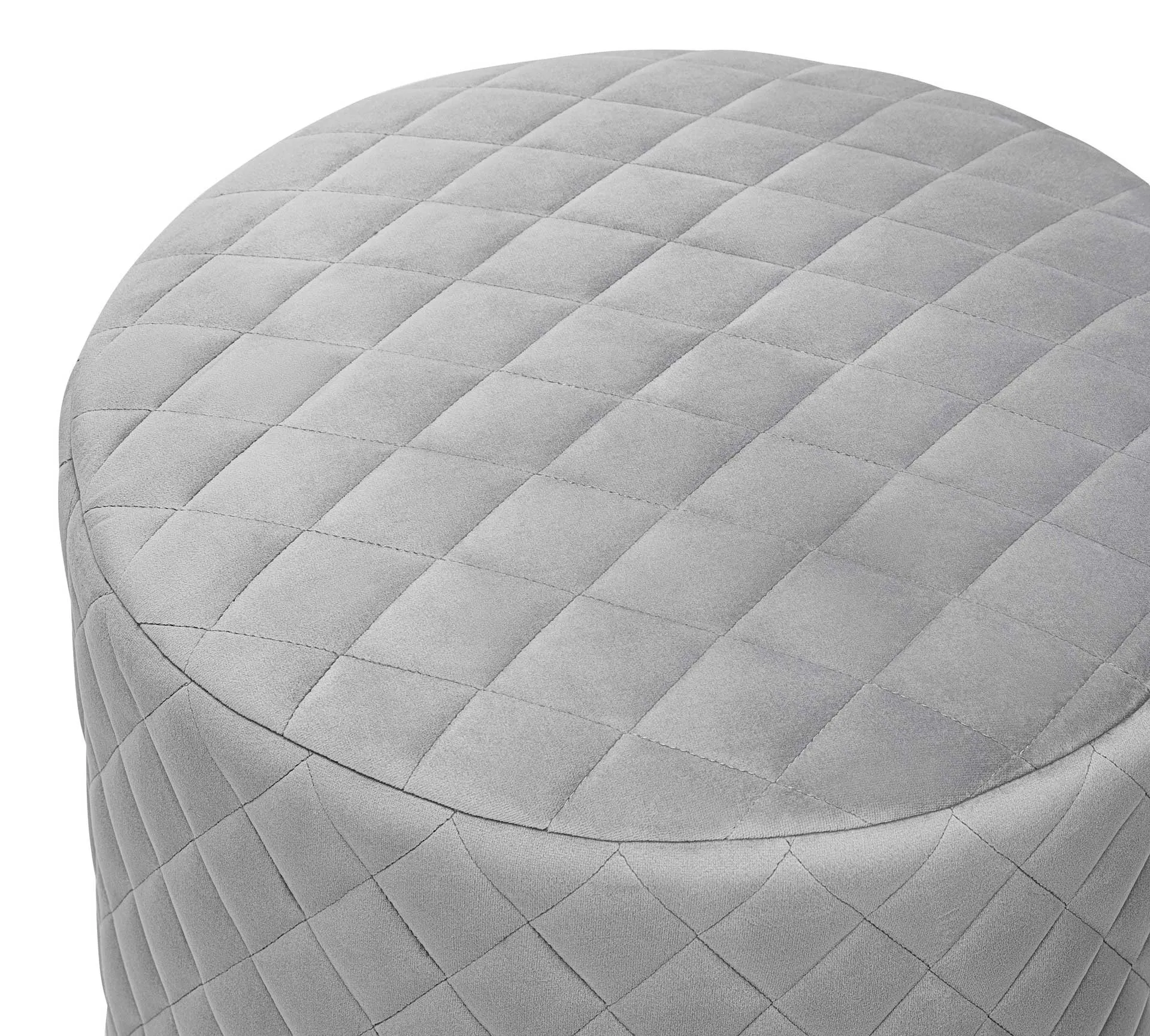 Abey Velvet Ottoman Gray