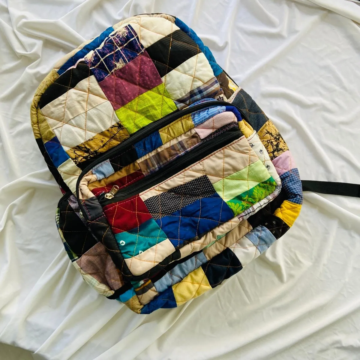 Adult Backpack/ Day Bag From Fabric Blocks