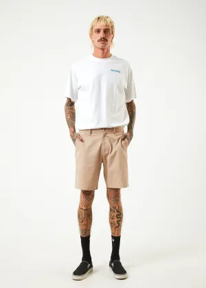 AFENDS Mens Ninety Twos - Chino Shorts - Bone