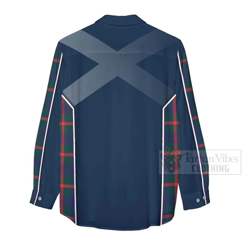 Agnew Tartan Women's Casual Shirt with Family Crest and Scottish Thistle Vibes Sport Style