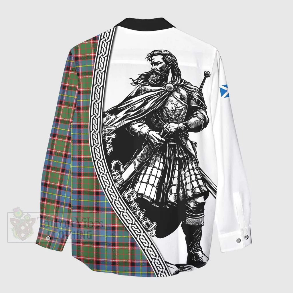 Aikenhead Tartan Clan Crest Women's Casual Shirt with Highlander Warrior Celtic Style