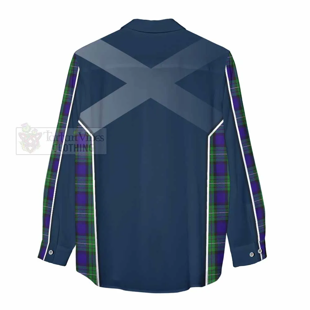 Alexander Tartan Women's Casual Shirt with Family Crest and Lion Rampant Vibes Sport Style