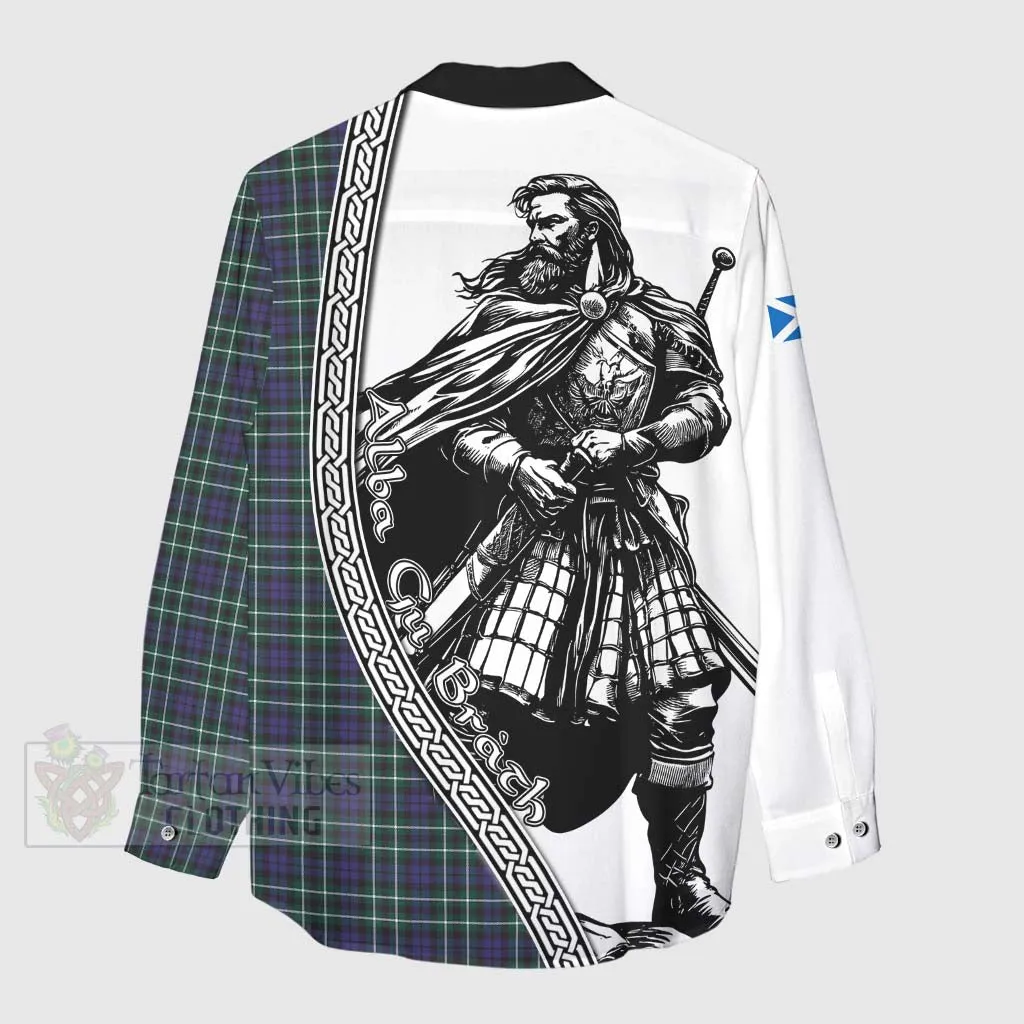 Allardice Tartan Clan Crest Women's Casual Shirt with Highlander Warrior Celtic Style