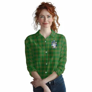 Auchmuty Irish Clan Tartan Women's Casual Shirt with Coat of Arms