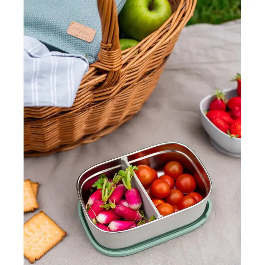 Beaba Stainless Steel Lunch Box Velvet (Grey/Sage Green)