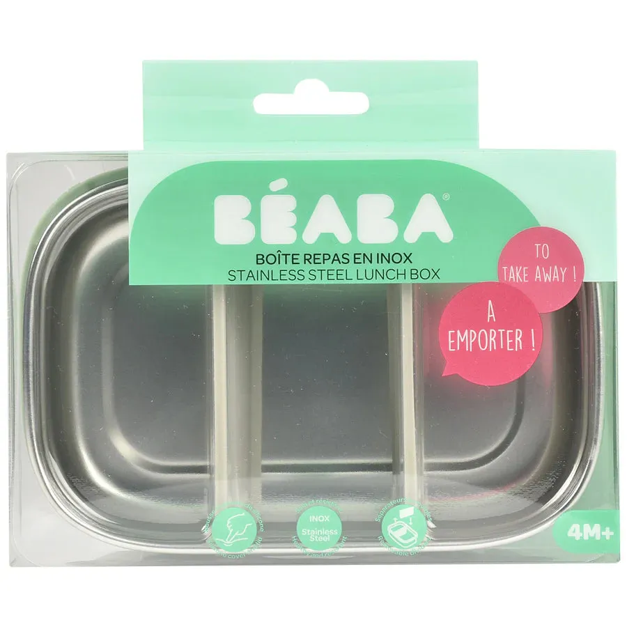 Beaba Stainless Steel Lunch Box Velvet (Grey/Sage Green)