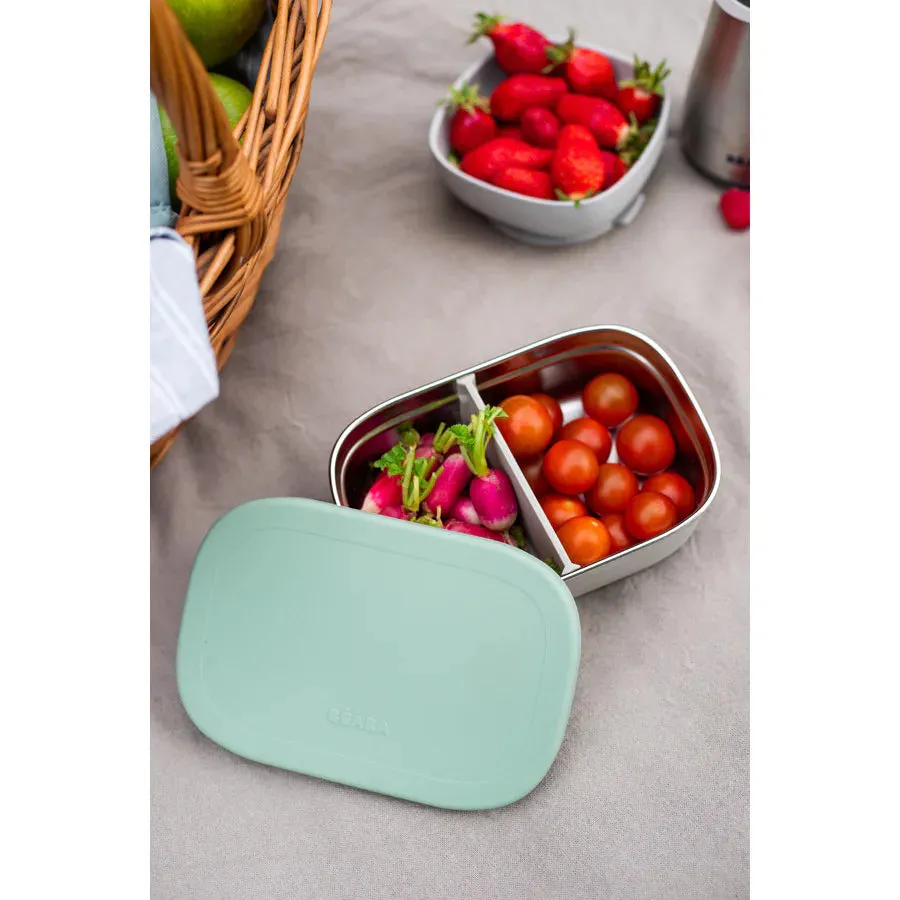 Beaba Stainless Steel Lunch Box Velvet (Grey/Sage Green)