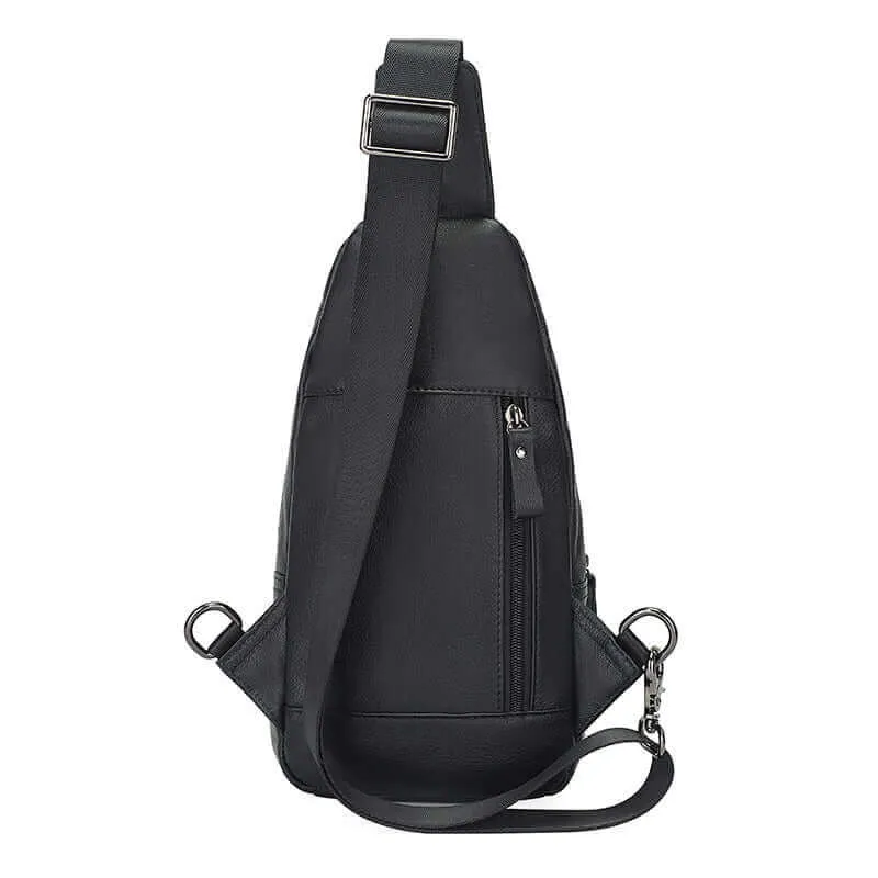 Black Leather Crossbody Sling Bag – Stylish & Practical