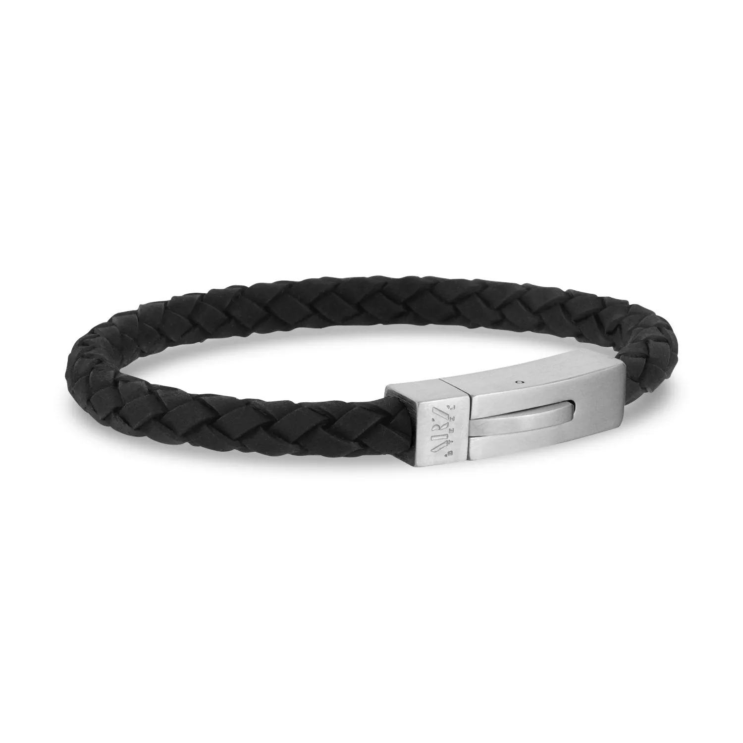 Black Leather Matte Clasp Bracelet | 6MM