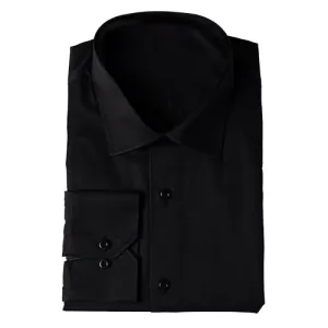 Black Spread Collar Dress Shirt