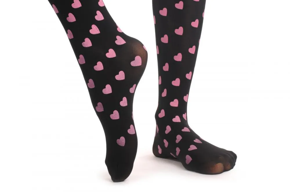 Black With Pink Hearts