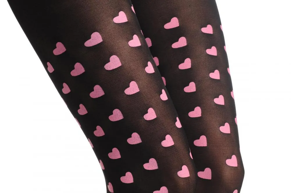 Black With Pink Hearts