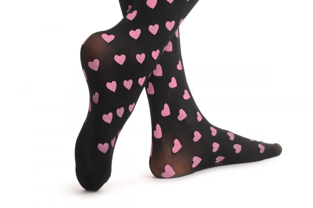 Black With Pink Hearts