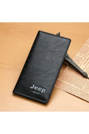 Bold Leather Wallet with Jeep Logo