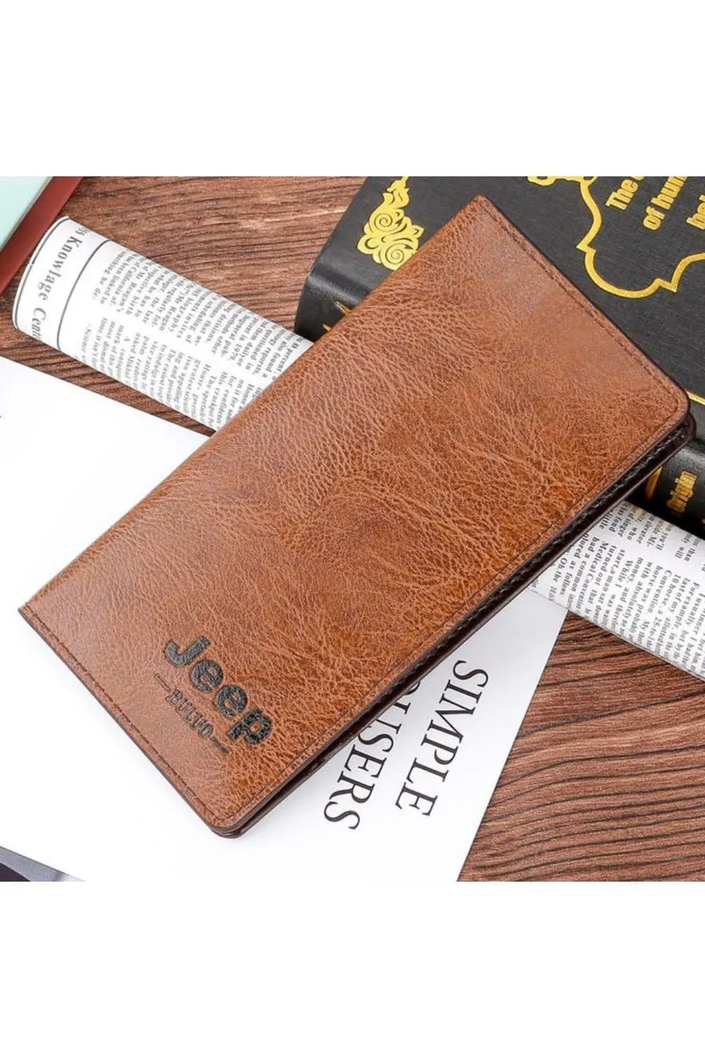 Bold Leather Wallet with Jeep Logo