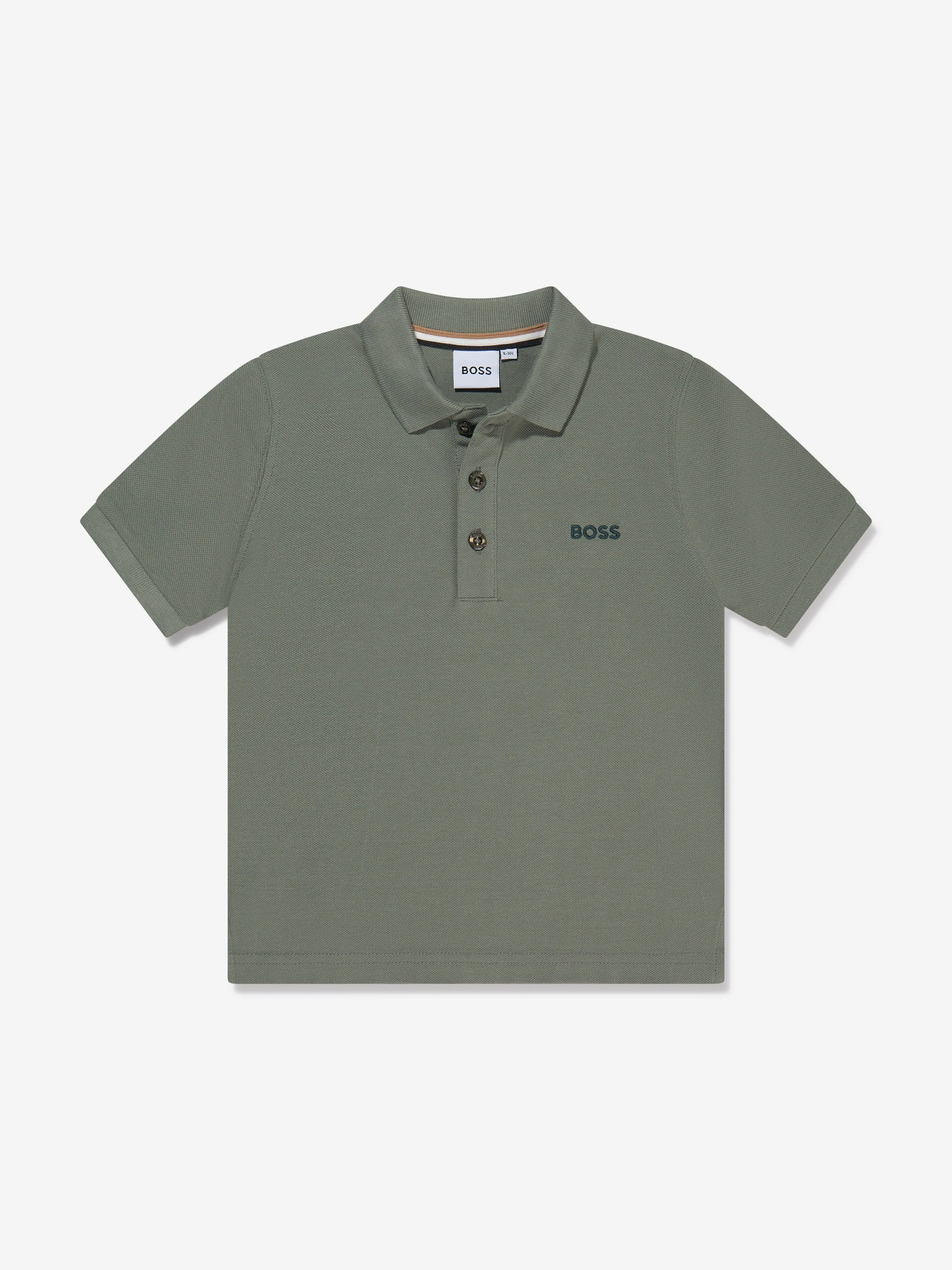 BOSS Boys Logo Polo Shirt In Green