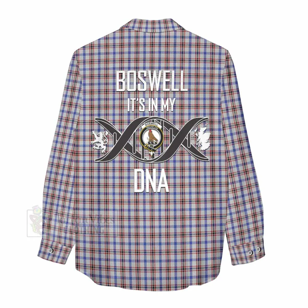 Boswell Tartan Women's Casual Shirt with Family Crest DNA In Me Style