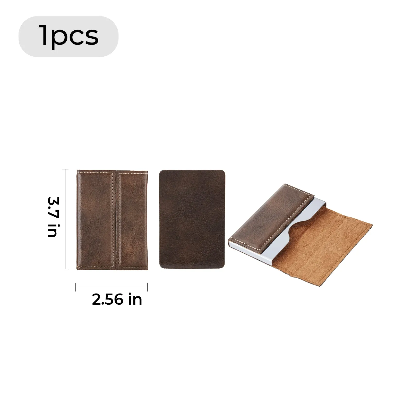 Brown to Glod Laserable PU Leather Business Card Holder (1pcs)