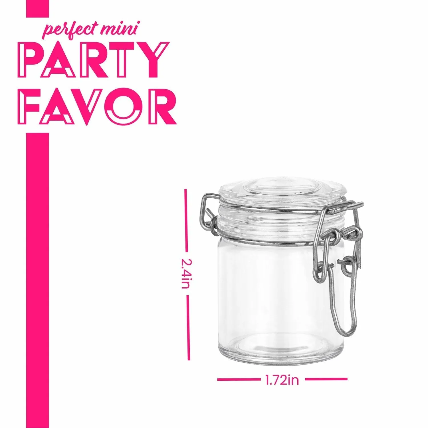 Clamp Jar Shaped Acrylic Candy Boxes 12 Pack 1.72"x2.4"