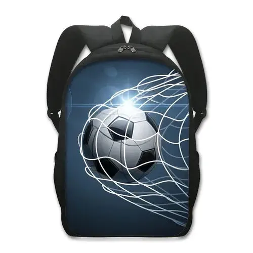 Cool Golden Soccer with Crown Print Backpack Football Sport Rucksack