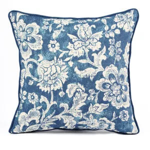 Cotton Cushion Cover | Dominoterie Floral Print | Indigo