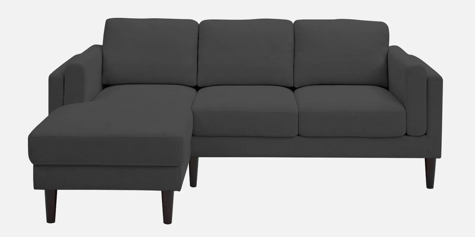 Creata Fabric RHS Sectional Sofa (2 Lounger) Charcoal Grey Colour by Febonic