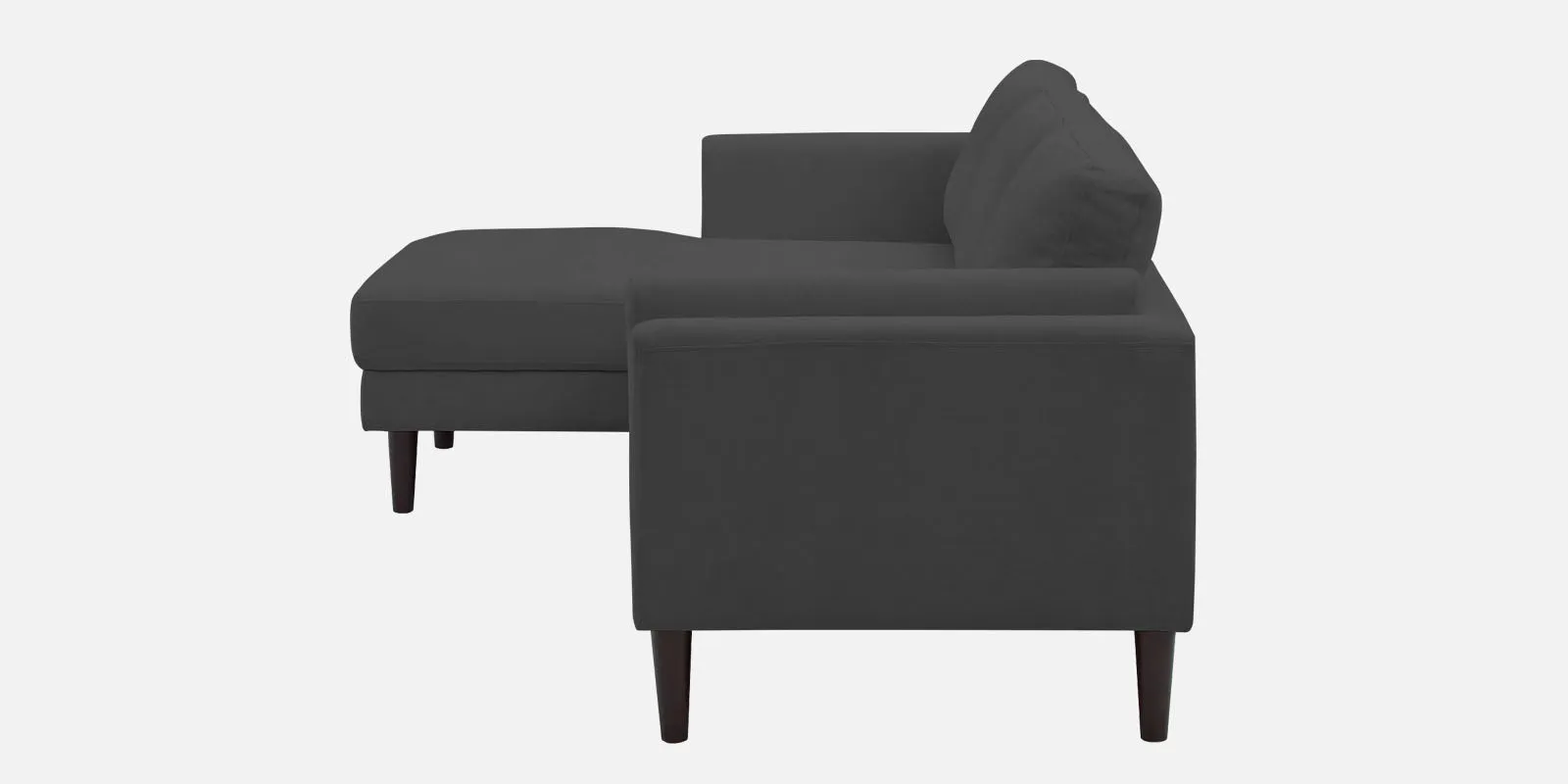 Creata Fabric RHS Sectional Sofa (2 Lounger) Charcoal Grey Colour by Febonic