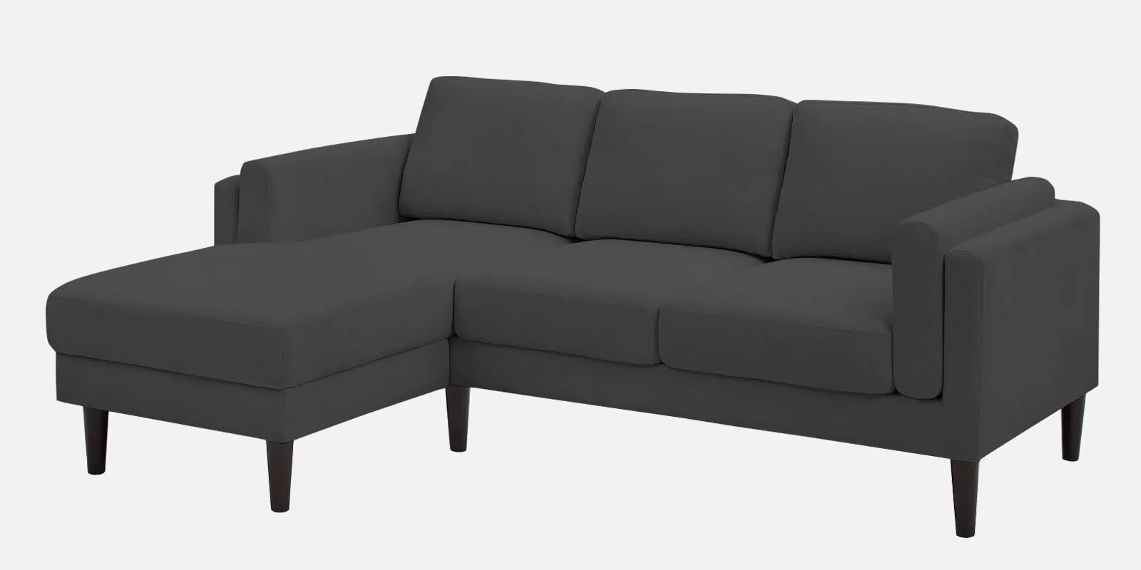 Creata Fabric RHS Sectional Sofa (2 Lounger) Charcoal Grey Colour by Febonic