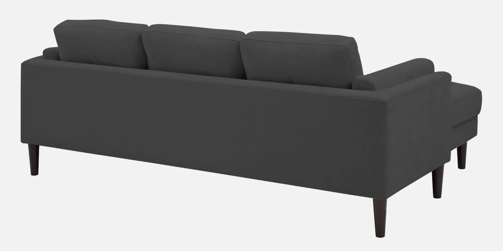 Creata Fabric RHS Sectional Sofa (2 Lounger) Charcoal Grey Colour by Febonic