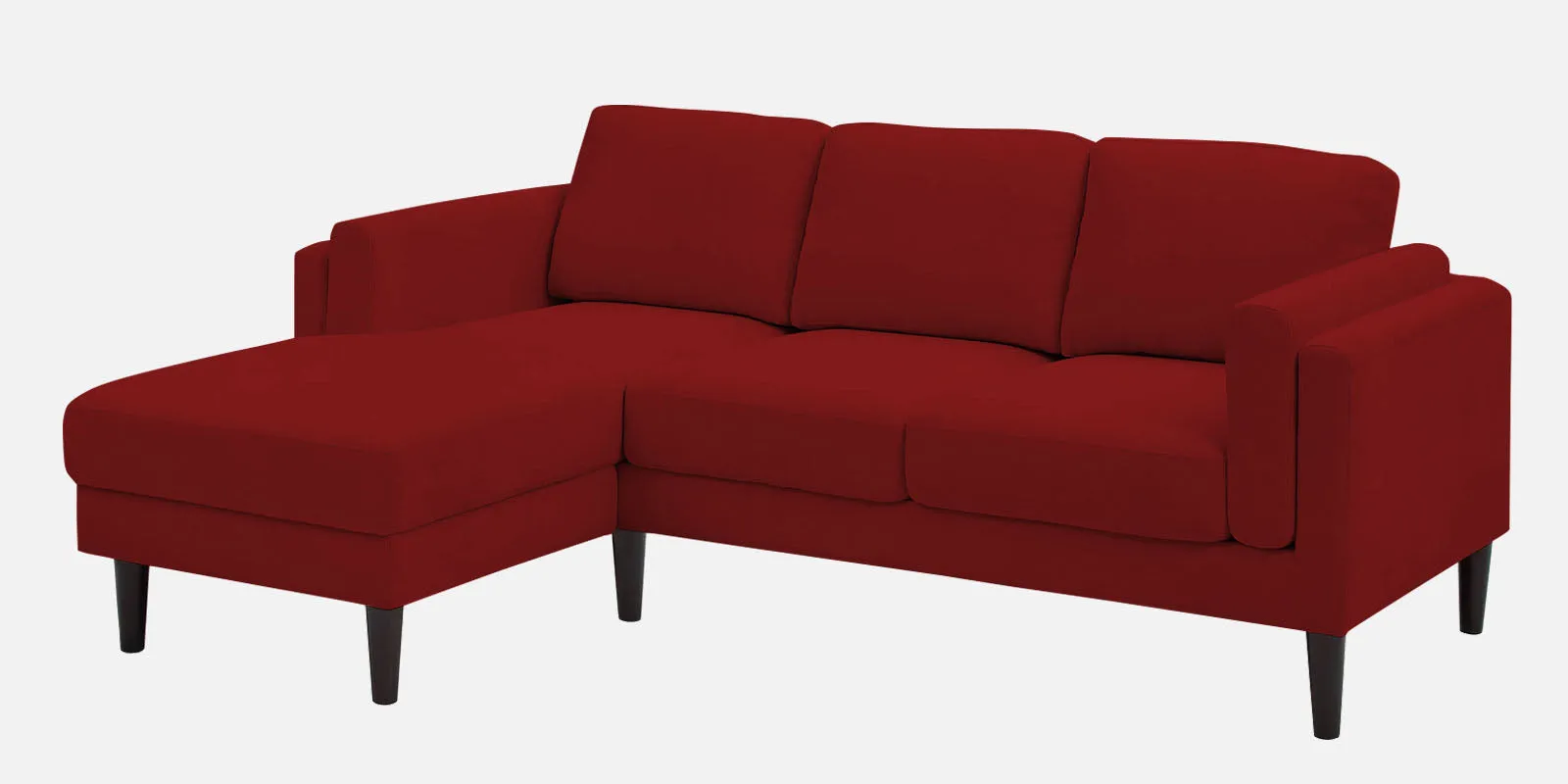 Creata Fabric RHS Sectional Sofa (2 Lounger) in Blood Maroon Colour by Febonic