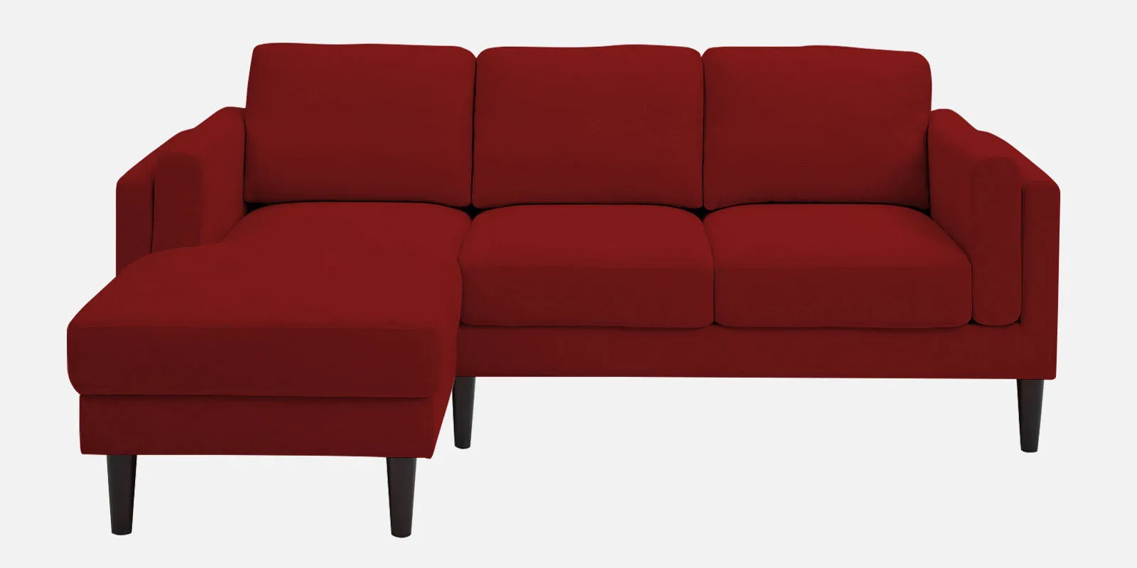 Creata Fabric RHS Sectional Sofa (2 Lounger) in Blood Maroon Colour by Febonic