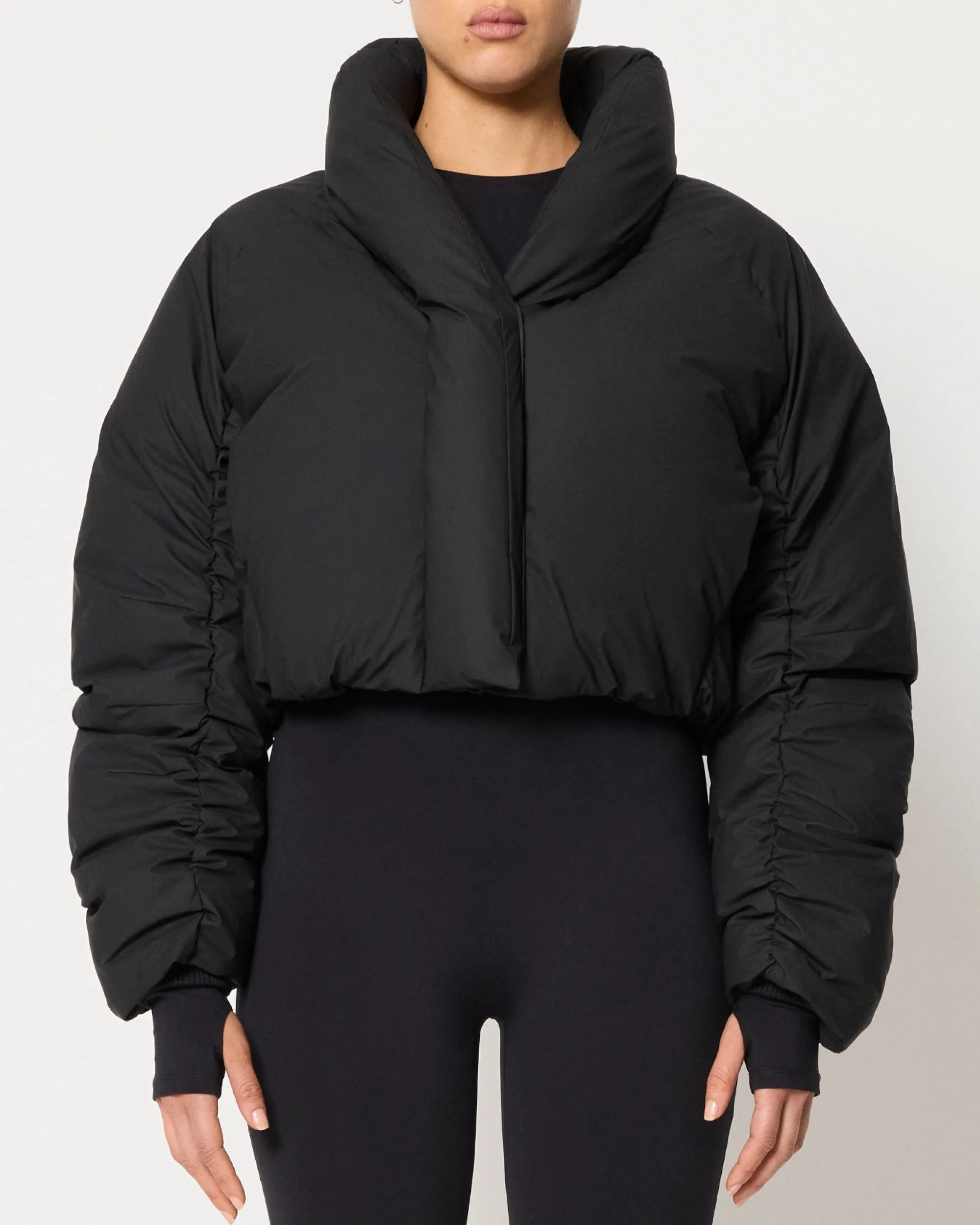 Cropped Puffer Jacket | Black