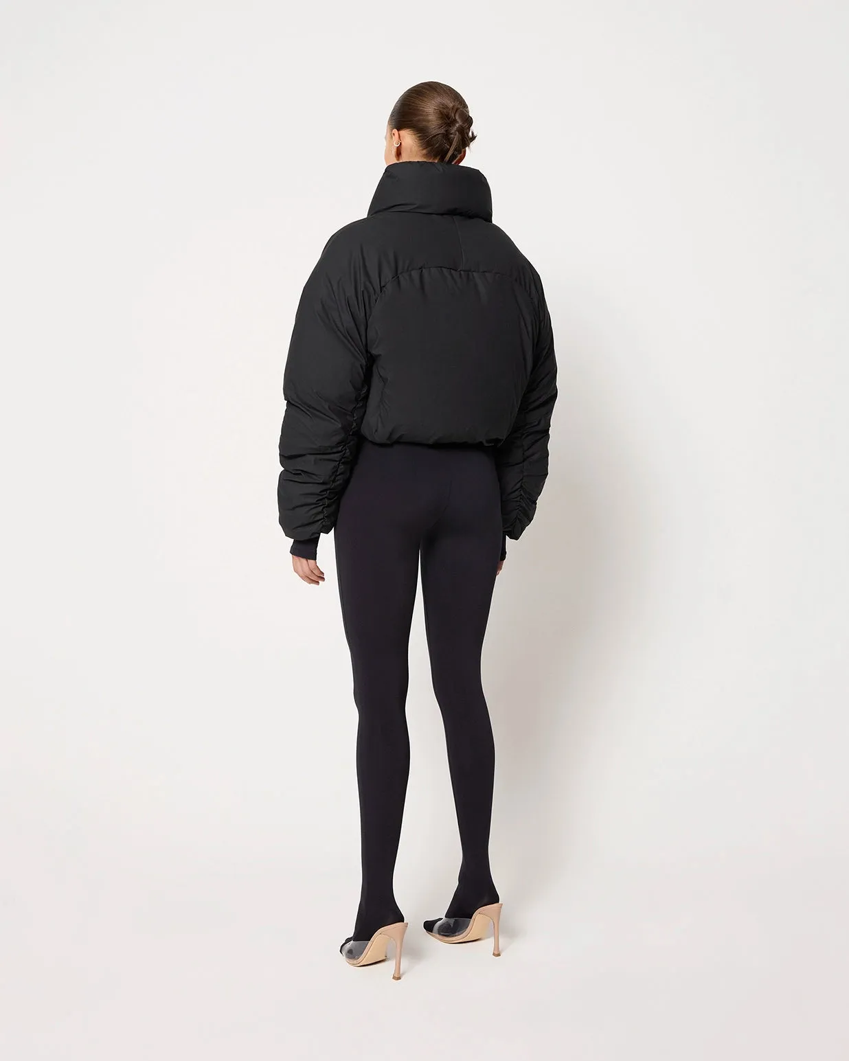 Cropped Puffer Jacket | Black