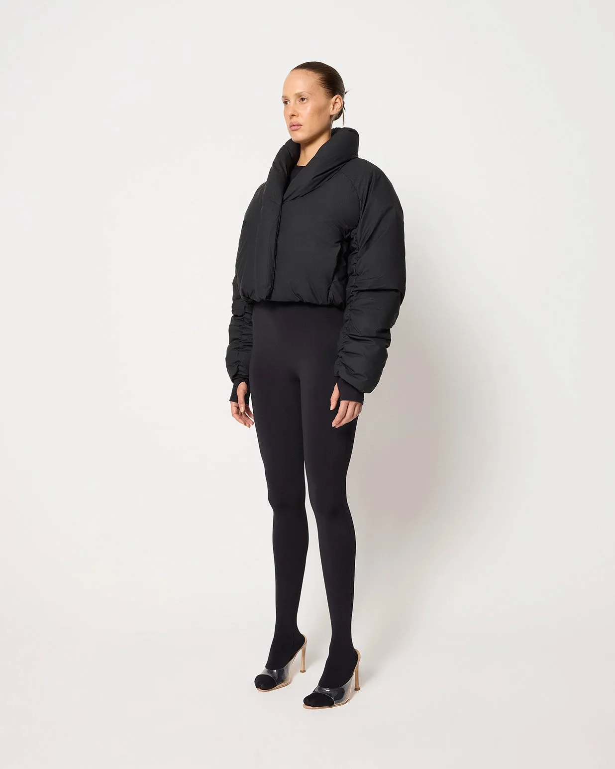 Cropped Puffer Jacket | Black