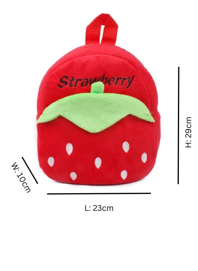 Cute plush backpack for toddlers, Strawberry