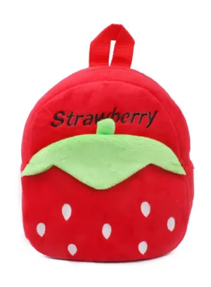 Cute plush backpack for toddlers, Strawberry