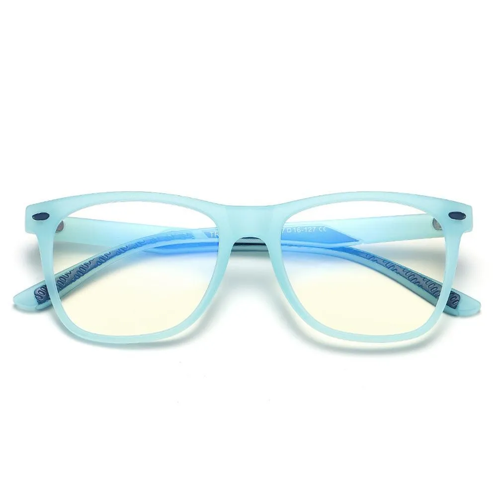 Cutie - (Age 7-12)Children Blue Light Blocking Computer Reading Gaming Glasses - Transparent Blue