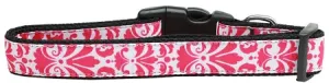 Damask Bright Pink Nylon Cat Collar