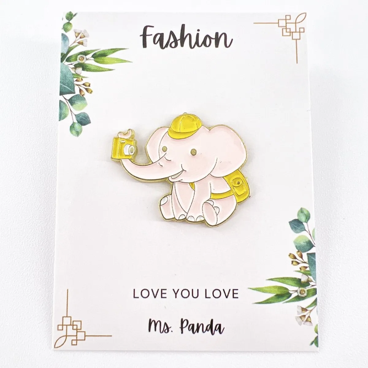 Elephant Pins -Cartoon Elephant Selfie Enamel Pins