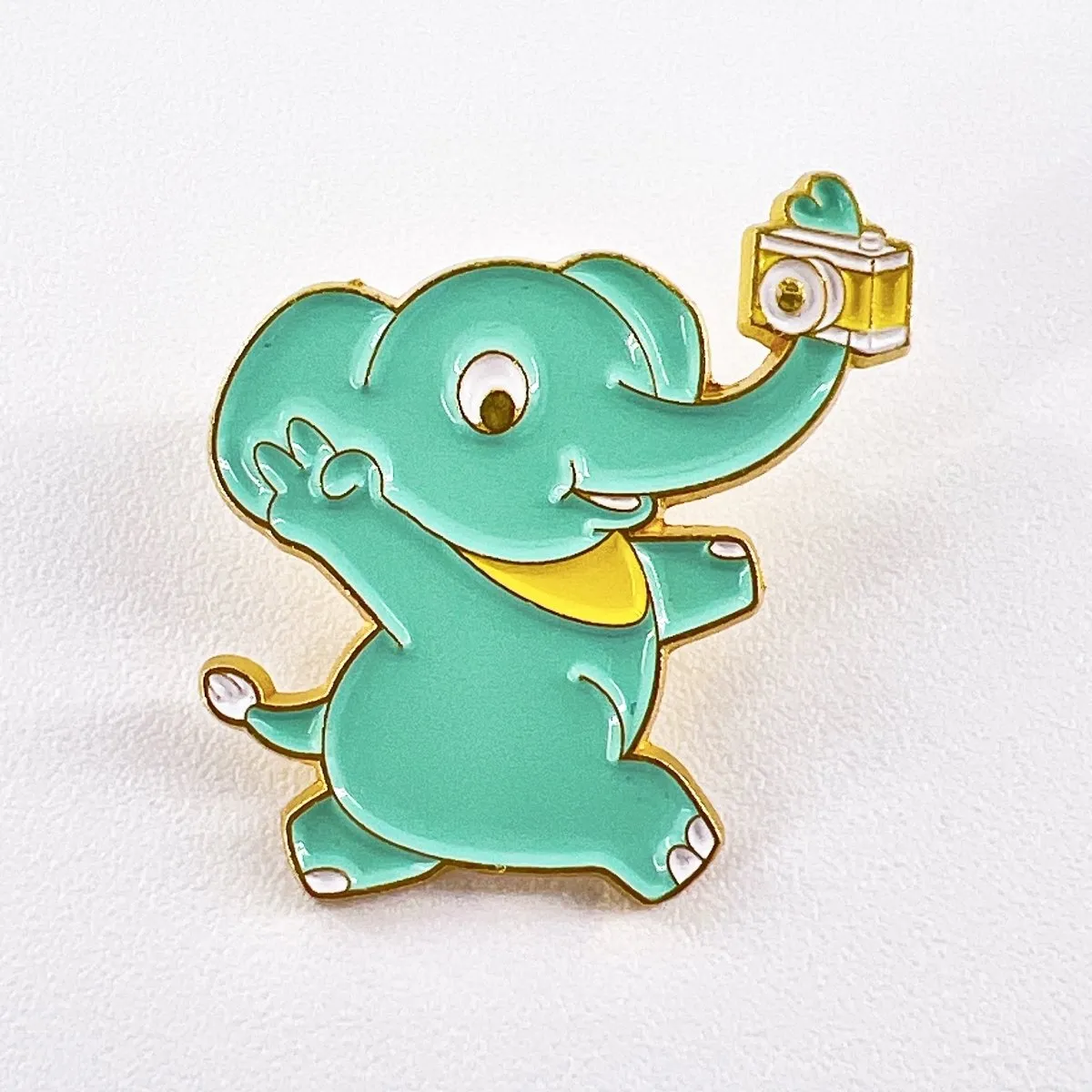 Elephant Pins -Cartoon Elephant Selfie Enamel Pins