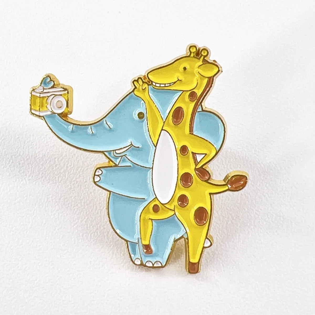 Elephant Pins -Cartoon Elephant Selfie Enamel Pins