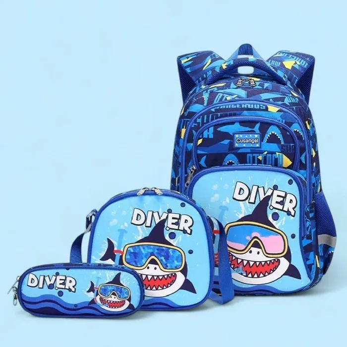 Explorer’s Delight Waterproof School Bag Combo - Backpack, Lunch Bag & Pencil Case