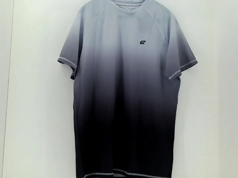 EZRUN Men's Short Sleeve Grey Gradient Swim Shirt XLarge