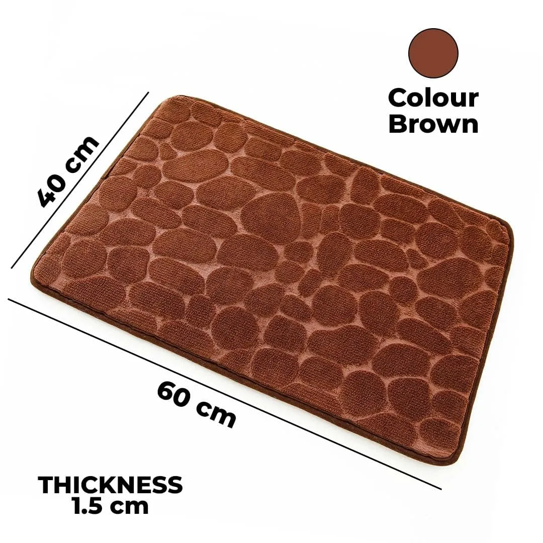 Heart Home Stylish Door Mat With Leopard Print Design|Super Absorbent & Comfortable|Anti Skid Bathroom Mat|Multi-Utility Mat for Living Room,Bedroom & Other Spaces|SZ-01|40 x 60 cm,Brown