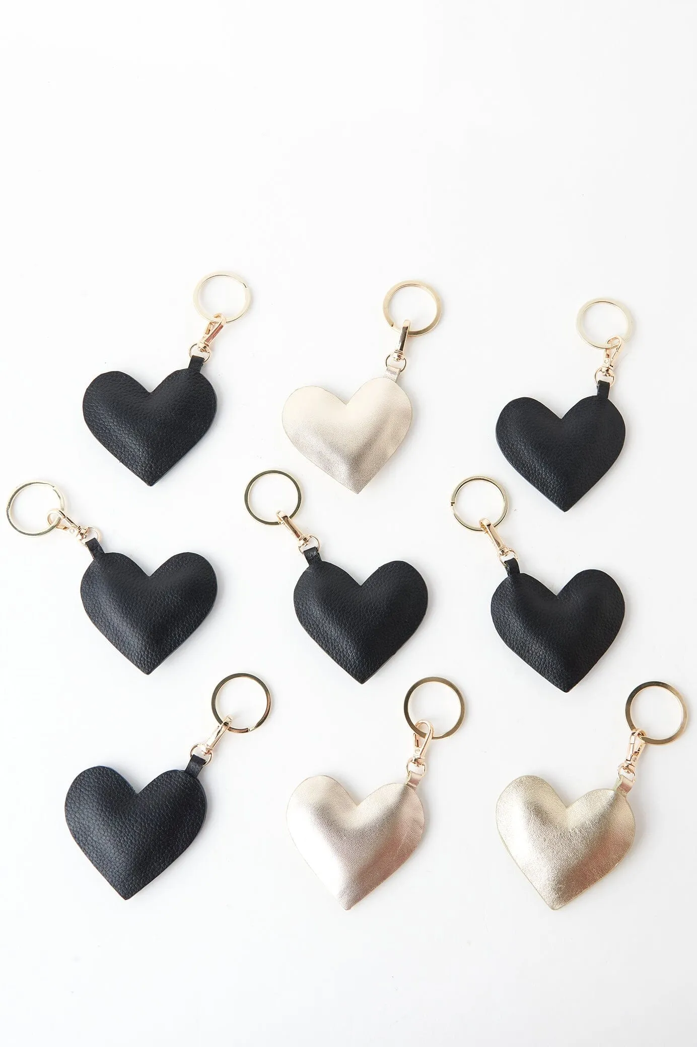 Heart Keyring Soft Leather Black