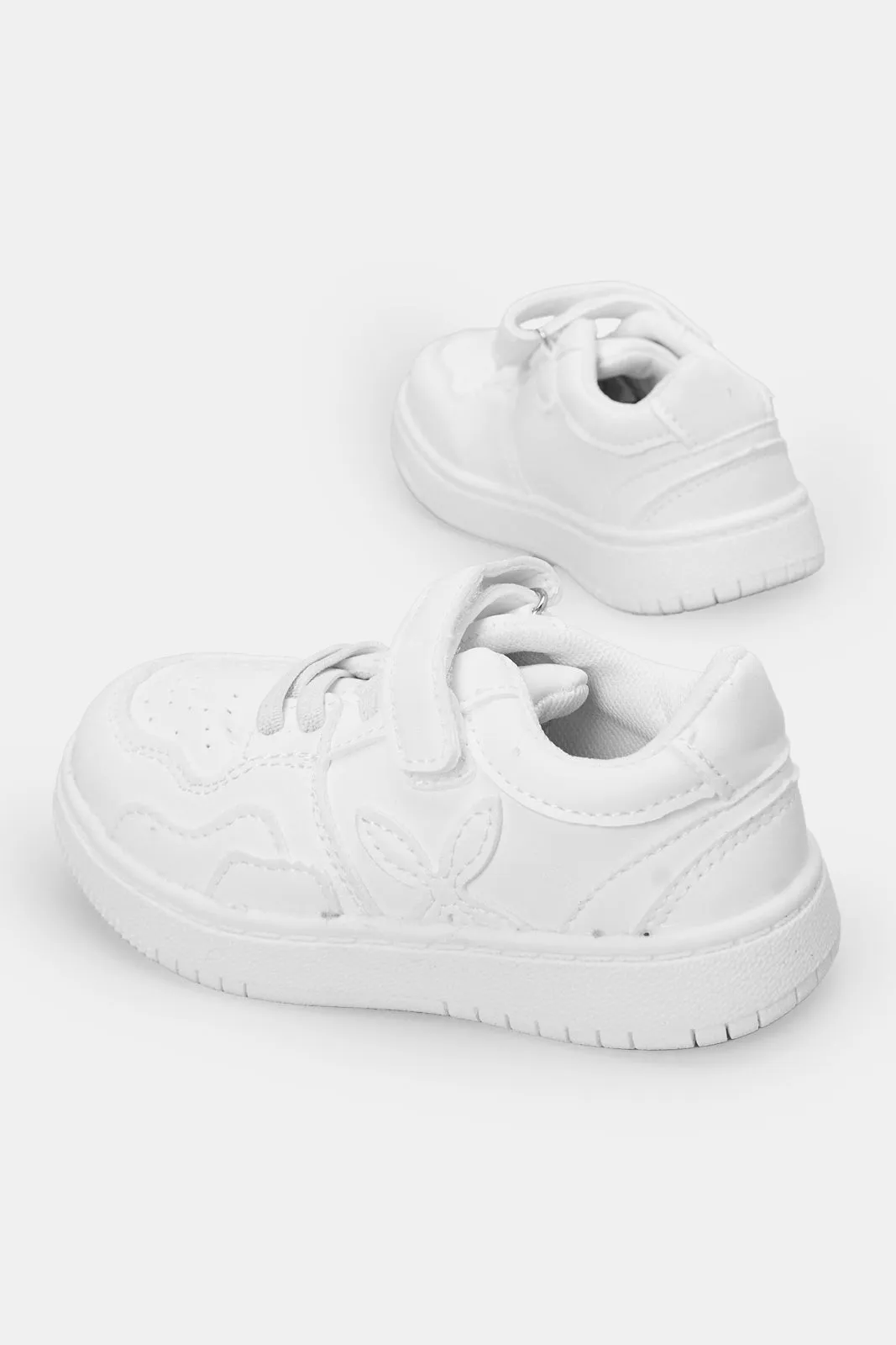 Infant Boys White Velcro Strap Sneakers