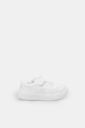 Infant Boys White Velcro Strap Sneakers